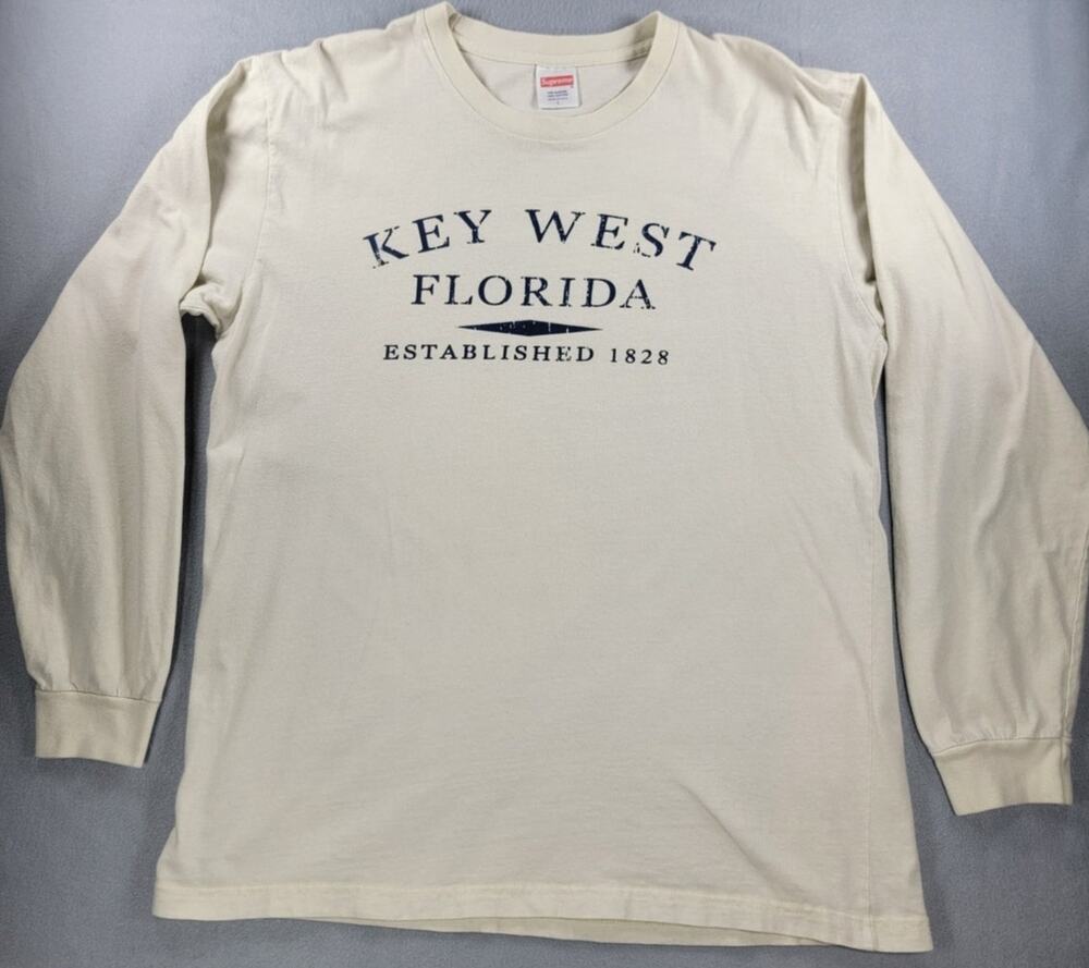 Vintage Supreme Key West Florida Long Sleeve Tee White Men’s Large